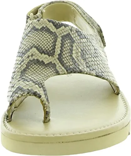 Vince. Women's Olsen Flat Sandal, Barley Snake, 6.5