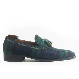 Vintage Scotland Plaid Tassel Loafers