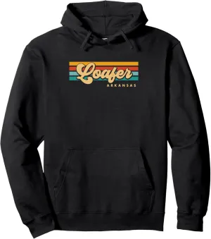 Vintage Sunset Stripes Loafer, Arkansas Pullover Hoodie