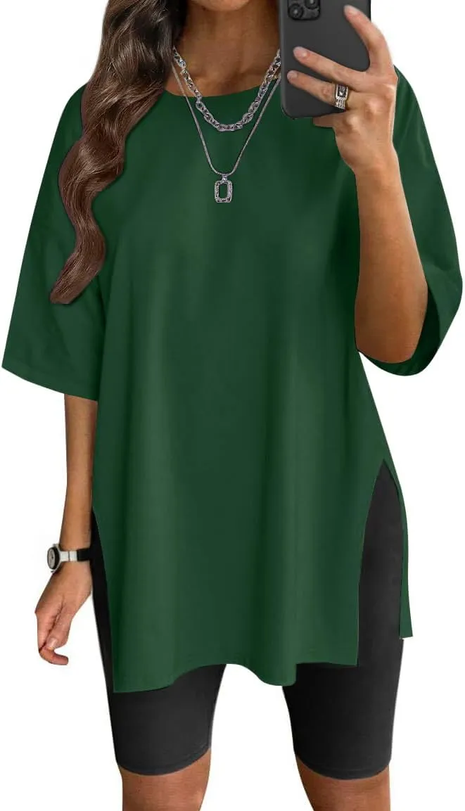 VNIRA Women’s Summer Casual Short Sleeve Oversize Workout T-Shirt Tee Tops