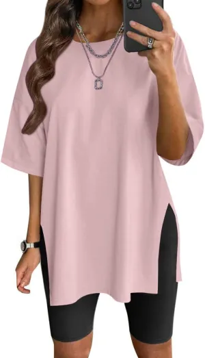 VNIRA Women’s Summer Casual Short Sleeve Oversize Workout T-Shirt Tee Tops