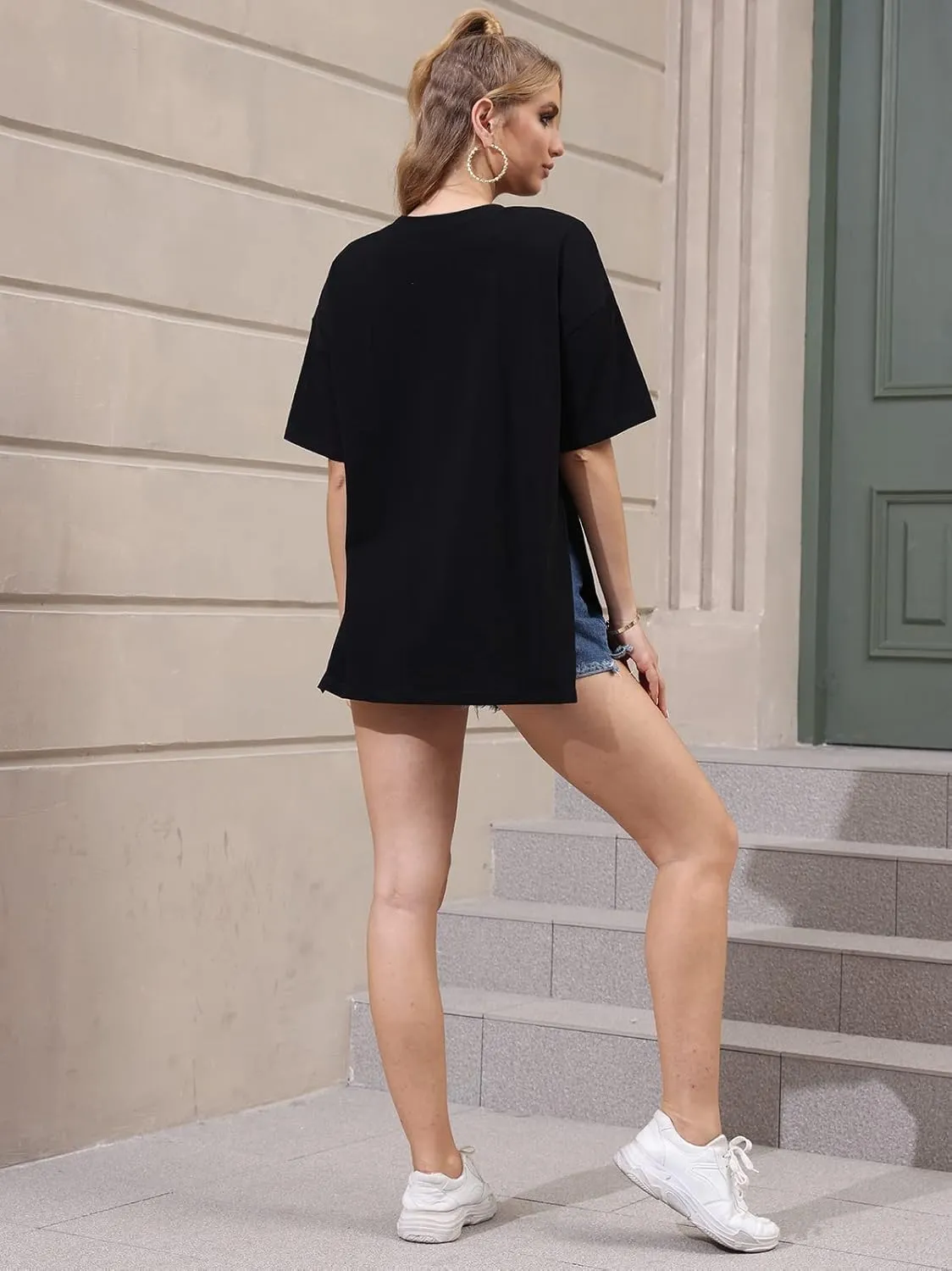 VNIRA Women’s Summer Casual Short Sleeve Oversize Workout T-Shirt Tee Tops