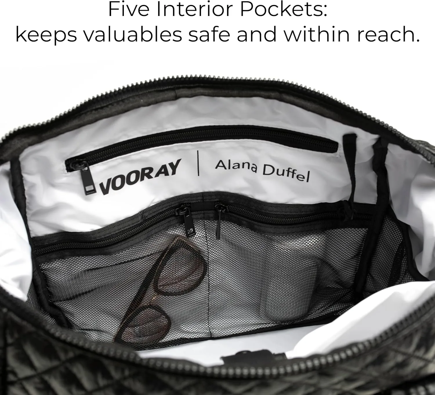 Vooray Alana Duffel Bag – Small Lightweight Travel Bag with Laptop Sleeve, Sports Gym Duffel for Women & Men, Weekender for Overnight, Everyday Use, or Hospital Travel