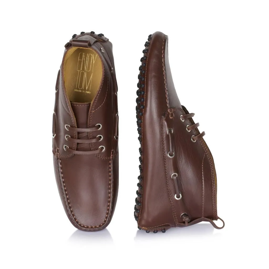 Walnut Brown Leather Driving Boots