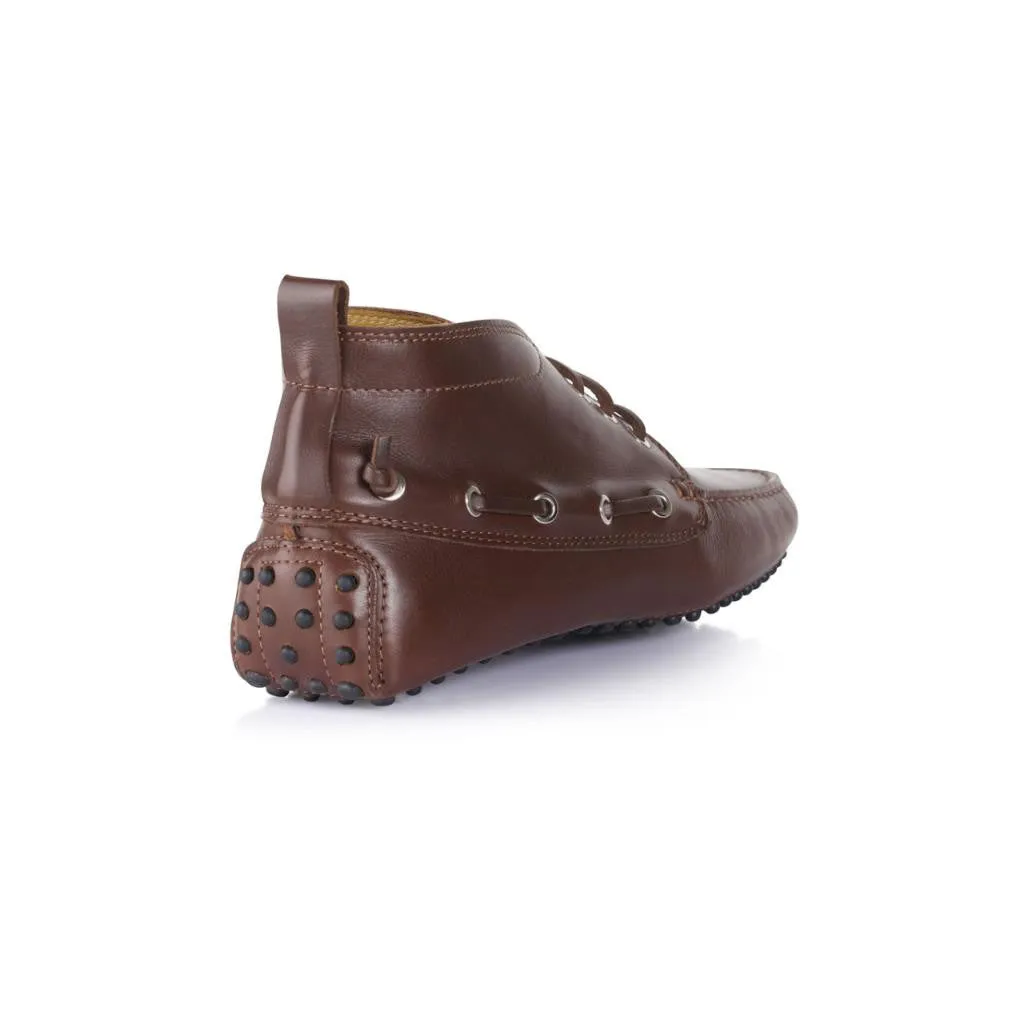 Walnut Brown Leather Driving Boots