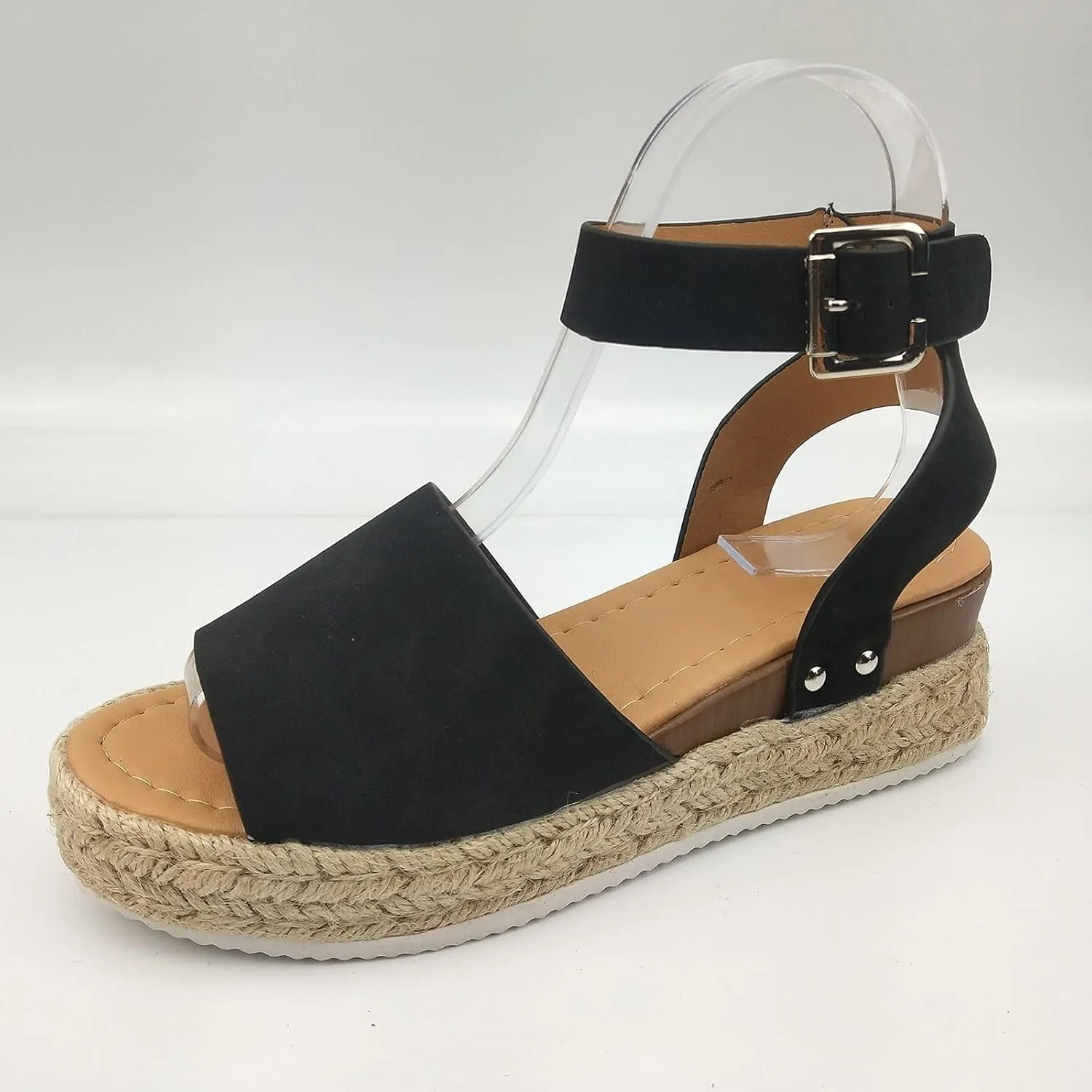Wedge Sandals for Women Open Toe Buckle Strap Ankle Boots Vintage Hollow Out Platform Sandals Summer Casual Shoes