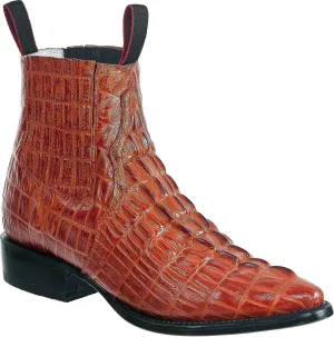 Western Shops Mens Leather Cowboy Boots Crocodile Alligator Print Short Ankle Western J Toe Boot