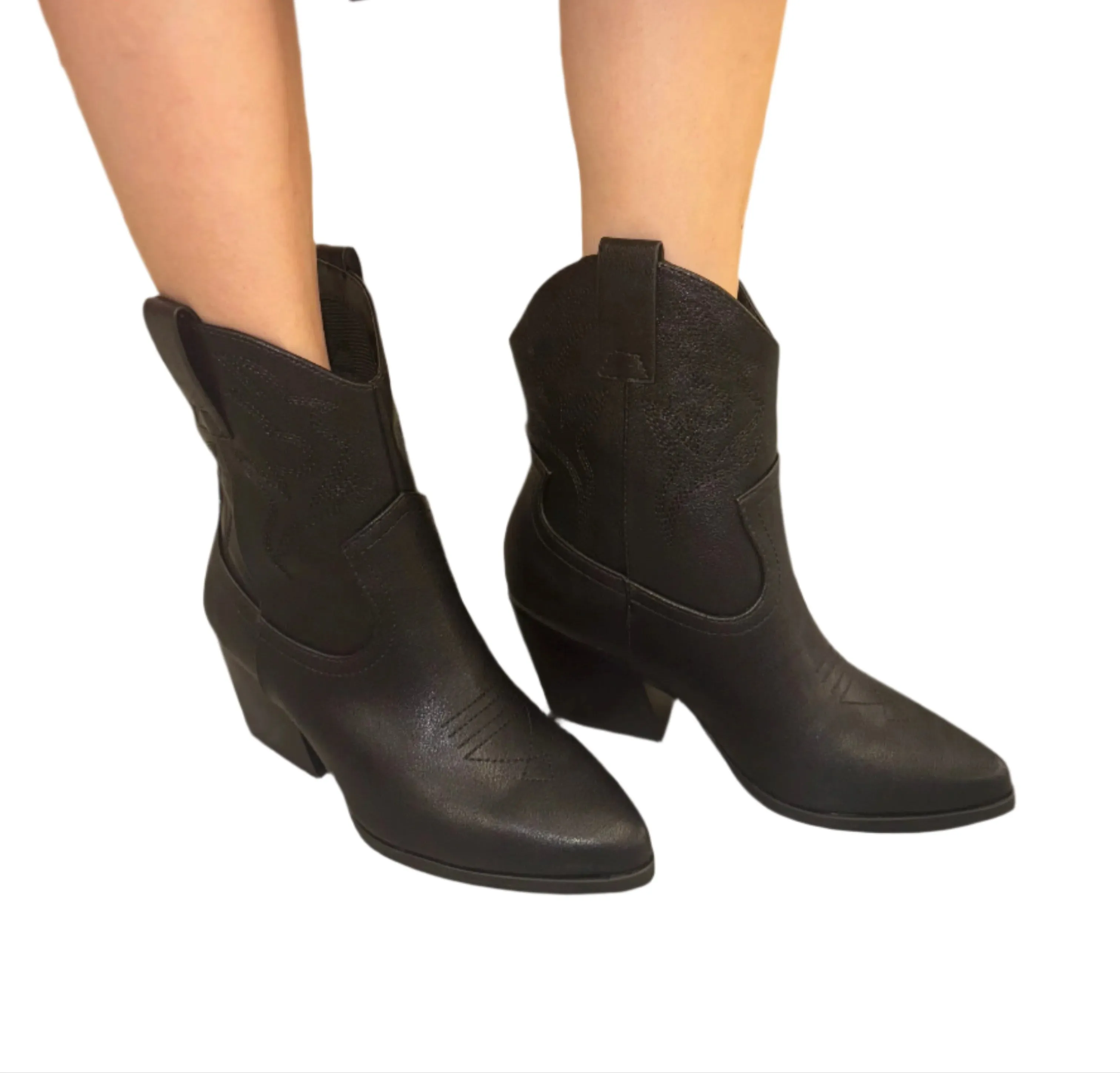 WESTERN STYLE ANKLE BOOT WITH HEEL BLAZING-S