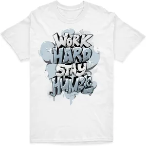 WHSH Graffiti Unisex T-Shirt Matching 13 Blue Grey for Men Women, Unisex Streetwear Clothing, Sneaker Graphic Tees Design Printed, White/Black