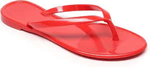 Women Flip Flops Jelly Shoes Thong Sandals Flat Slides Clear Jellies Pool Slippers Bathroom Summer Beach Size 8 Ladies Non Slip Dress Comfortable Quick Drying Soft