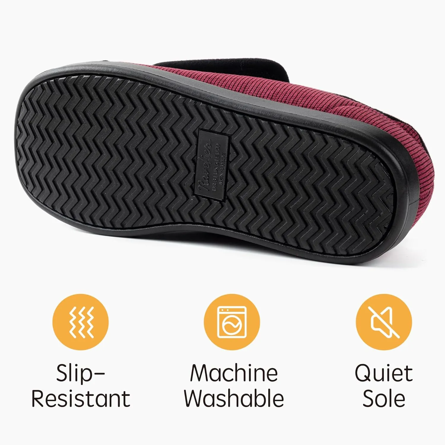 Women's Adaptive Slip-Resistant Wide Width Diabetic Comfort Slipper Shoe with Adjustable Hook-and-Loop Closure