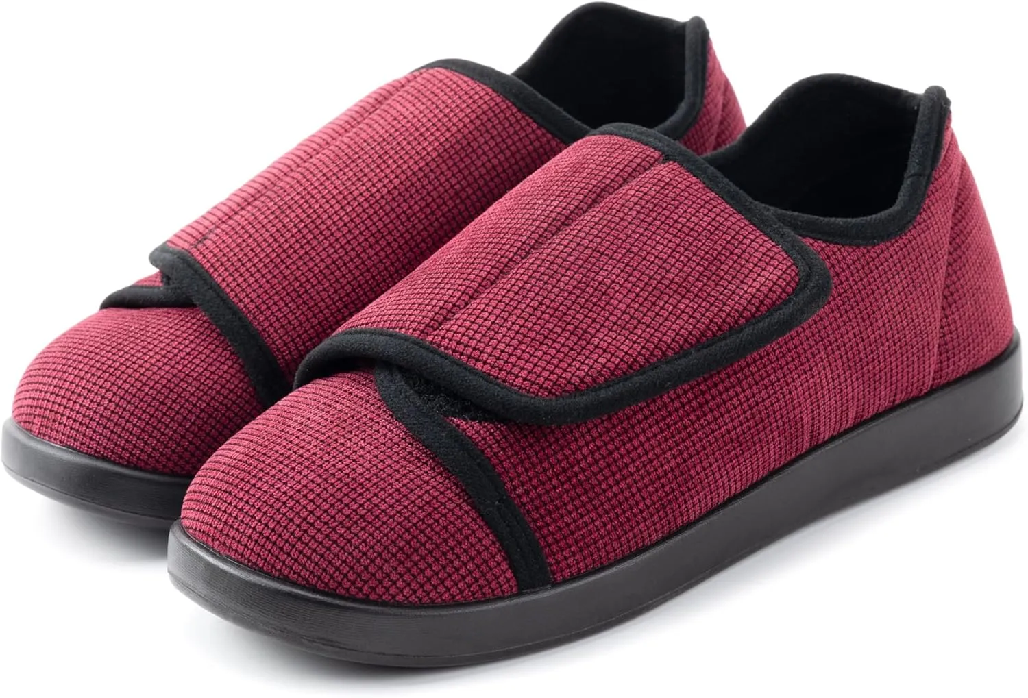 Women's Adaptive Slip-Resistant Wide Width Diabetic Comfort Slipper Shoe with Adjustable Hook-and-Loop Closure