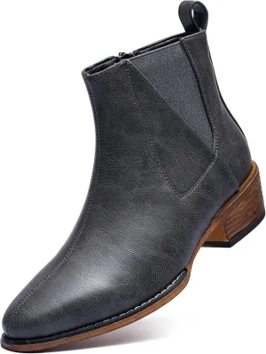 Women's Ankle Boots Mid-height Heels Chelsea Zipper Dressy Booties