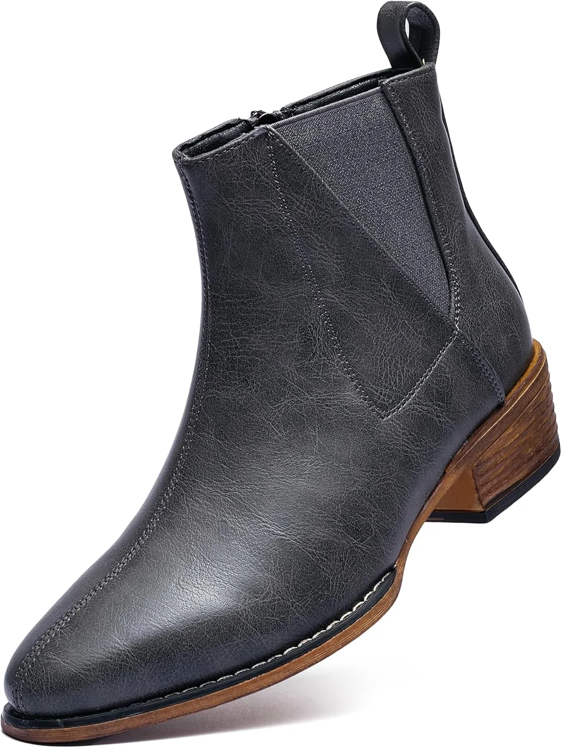 Women's Ankle Boots Mid-height Heels Chelsea Zipper Dressy Booties