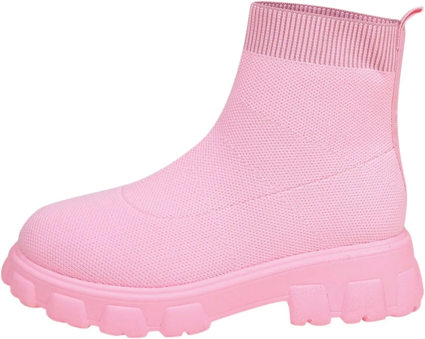 Womens Booties Low Heel Knit Boots Platform Ankle Boots Women's Boots Elastic Platform Ankle Booties Chunky Heel Boots