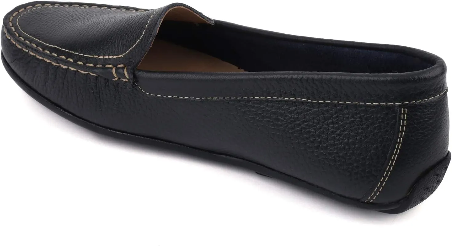 Womens Casual Comfortable Genuine Leather Driving Moccasins Classic Fashion Venetian Slip On Ladies Driving Loafer Flat Shoes