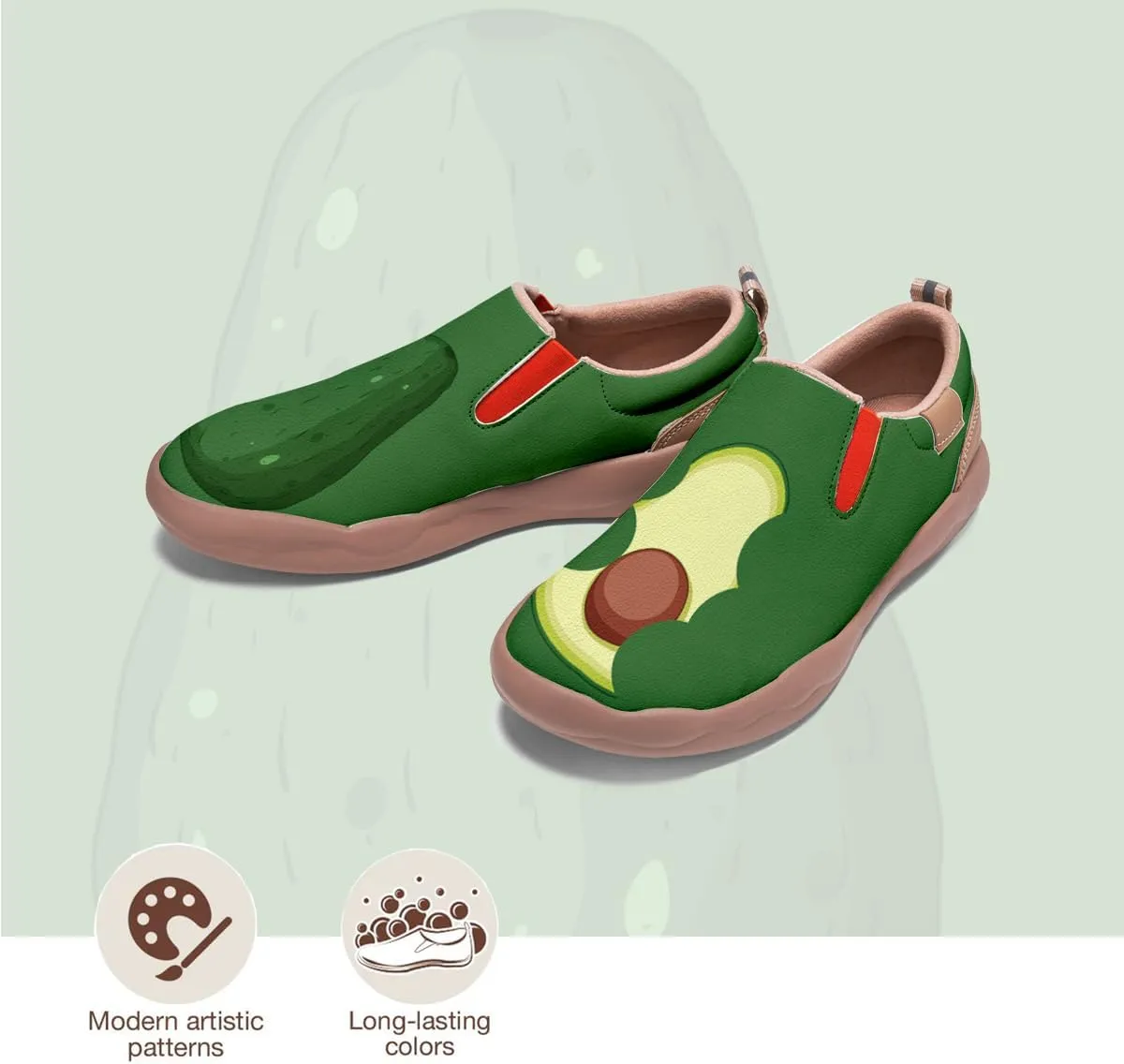 Women’s Casual Travel Shoe - Loafers Slip On Fruit Art Painted Sneakers Comfort Breathe Walking Shoes