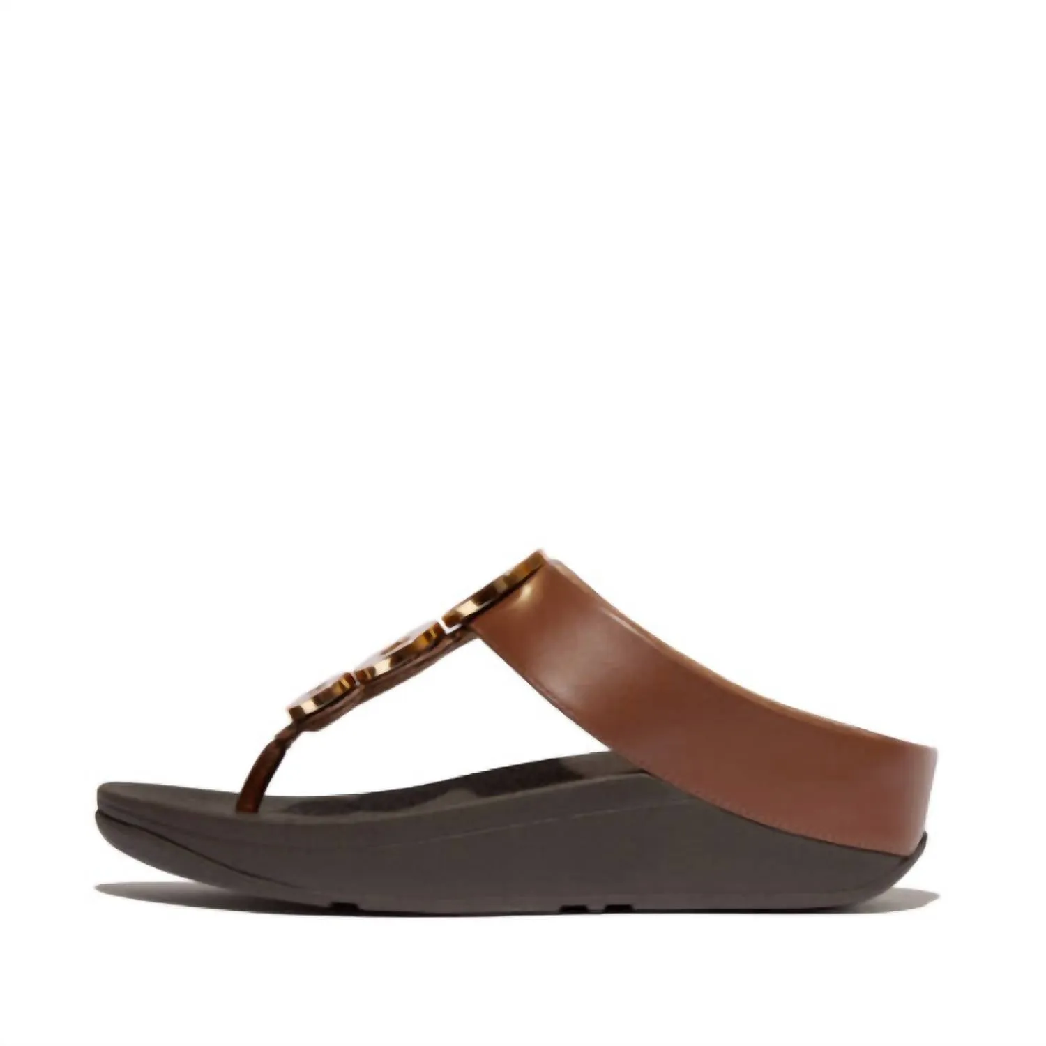Women's Fino Resin Toe Post Sandal In Rich Brown