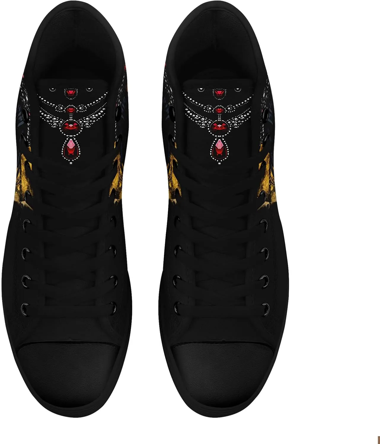Womens Gothic High-Top Canvas Sneakers Punk Style Alternative Streetwear Canvas Shoes, Lace-Up Casual Skate Shoes for Men