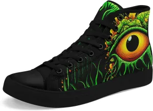 Womens Gothic High-Top Canvas Sneakers Punk Style Alternative Streetwear Canvas Shoes, Lace-Up Casual Skate Shoes for Men