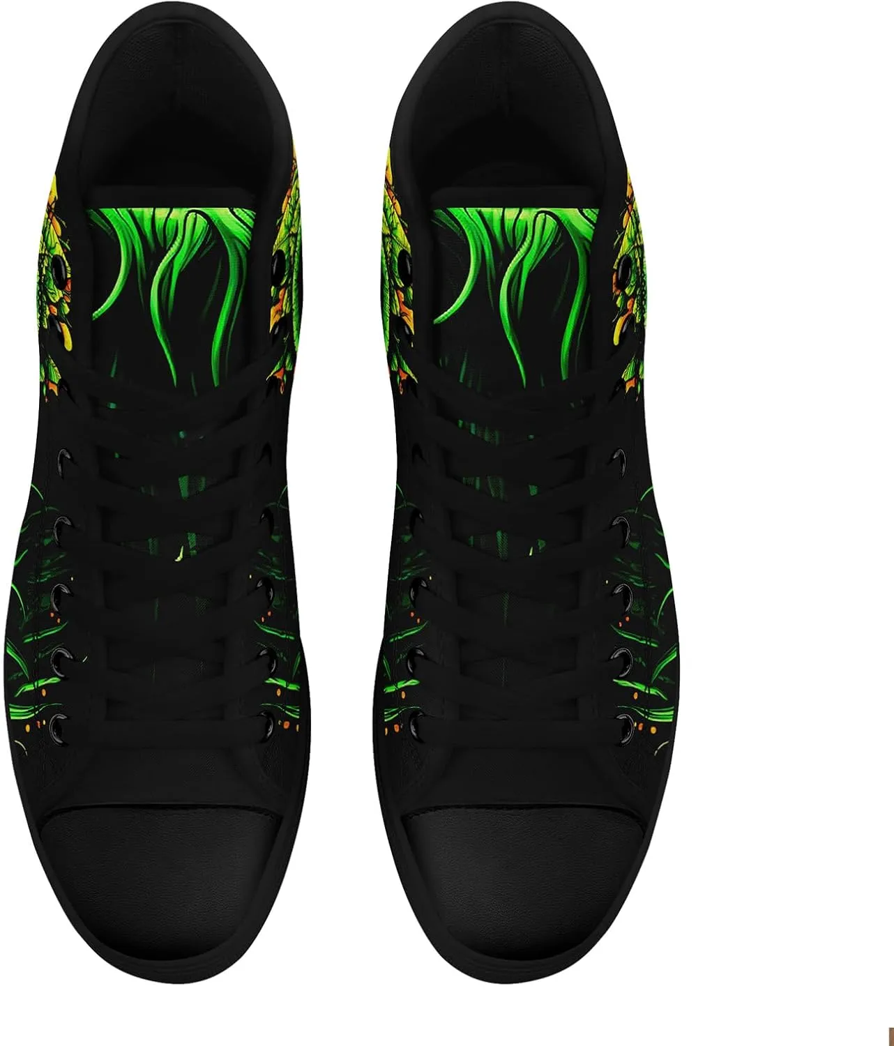 Womens Gothic High-Top Canvas Sneakers Punk Style Alternative Streetwear Canvas Shoes, Lace-Up Casual Skate Shoes for Men