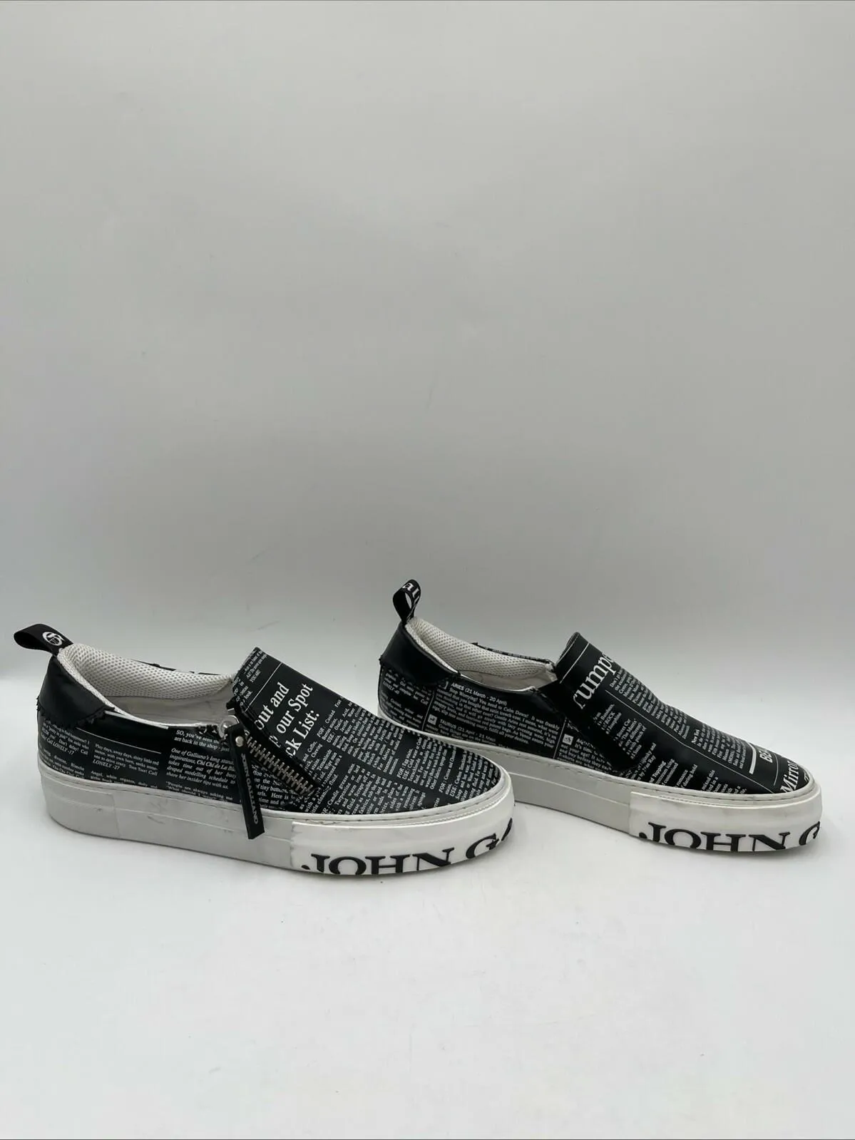 Women’s John Galliano Gazzette Slip On Sneakers Black Size 39 - Very Good