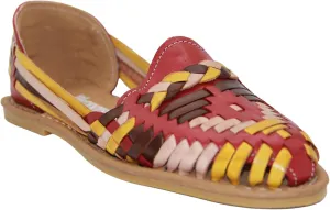 Womens Leather Traditional Huarache Sandal, Hand Woven Authentic Mexican Leather Huarache Sandal