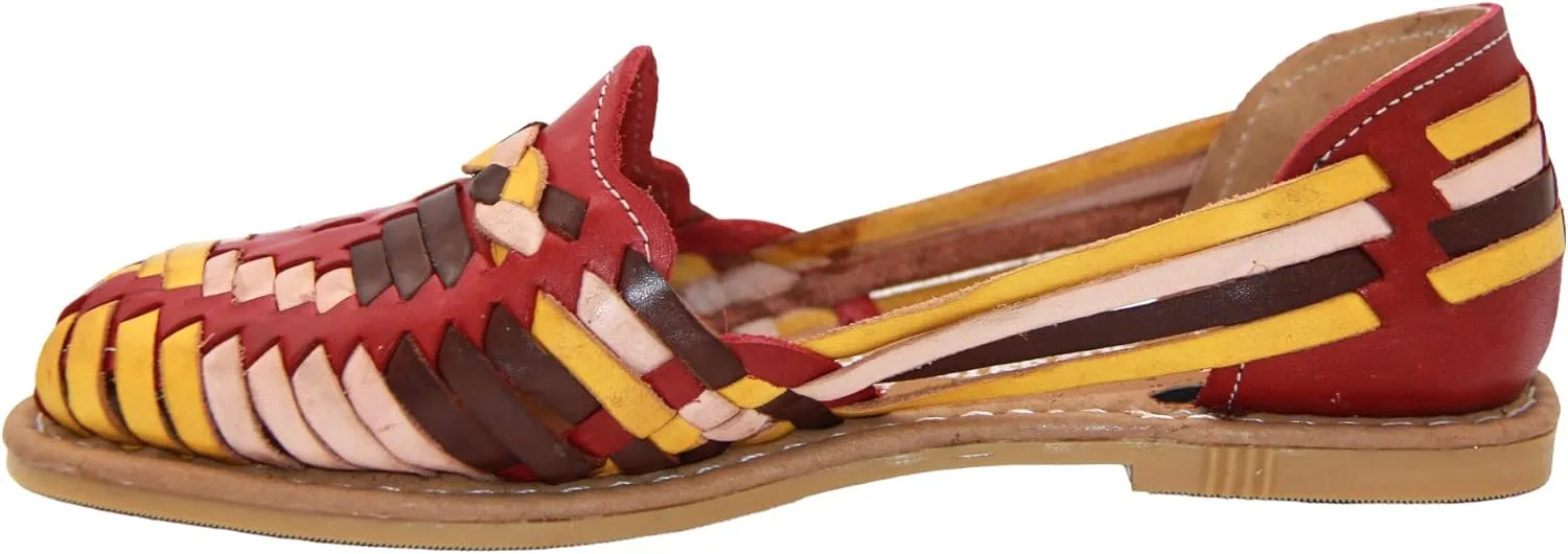 Womens Leather Traditional Huarache Sandal, Hand Woven Authentic Mexican Leather Huarache Sandal