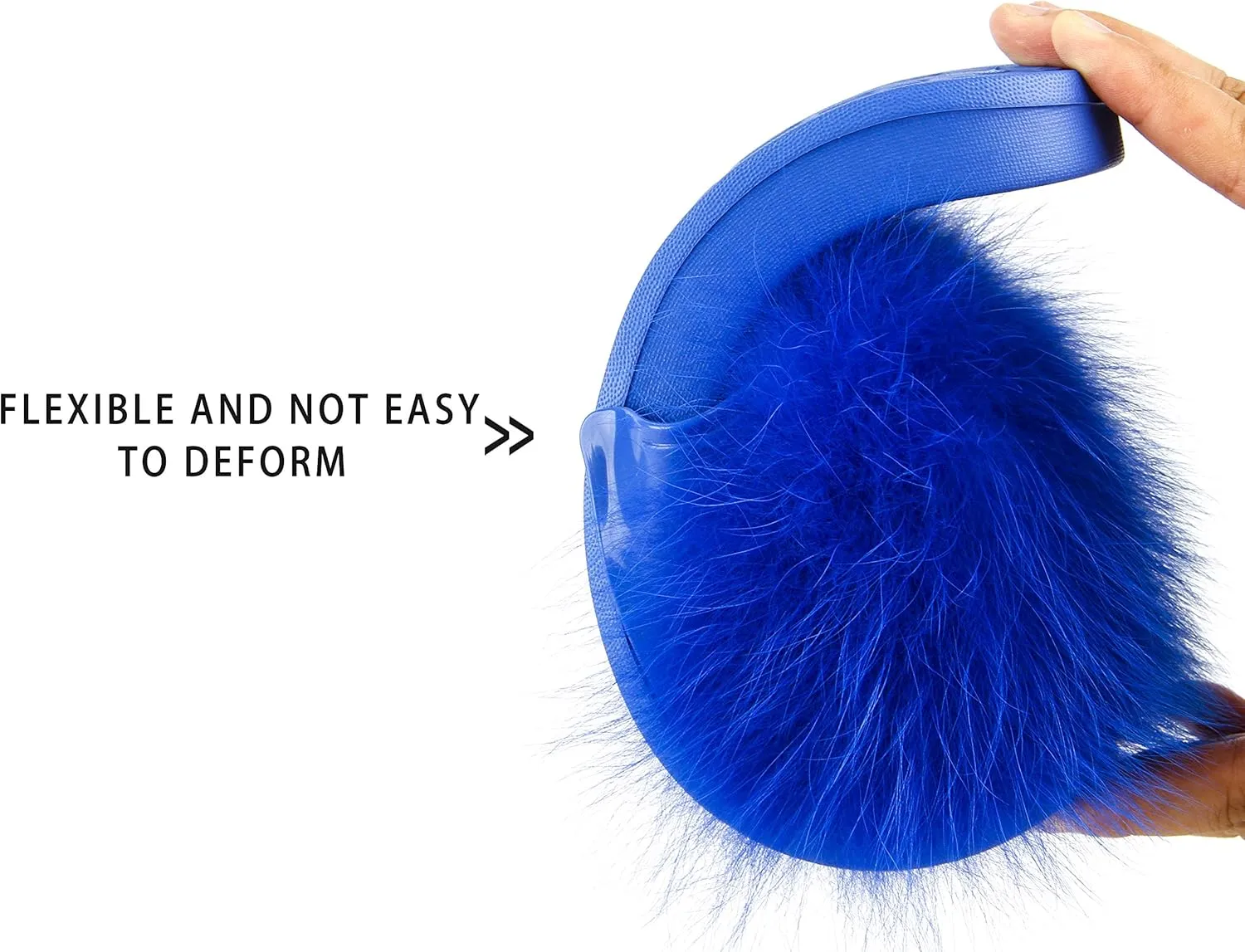 Women's Real Fox Fur Slides, Fluffy Fur Sandals for Indoor/Outdoor Comfort