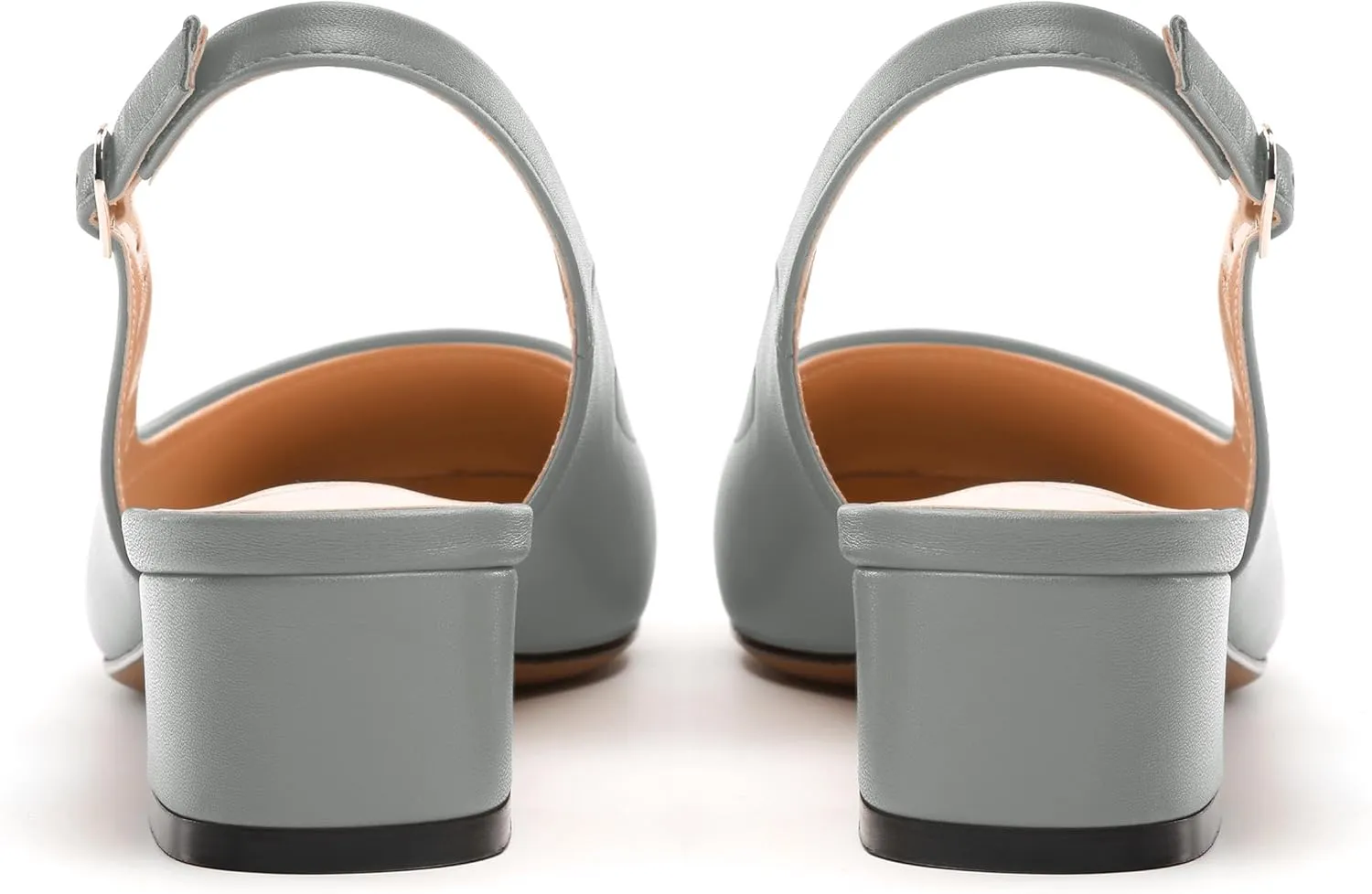 Womens Slingbacks, Square Toe Low Block Heel Pumps for Women, Comfort Casual Shoes for Workplace 1.4"