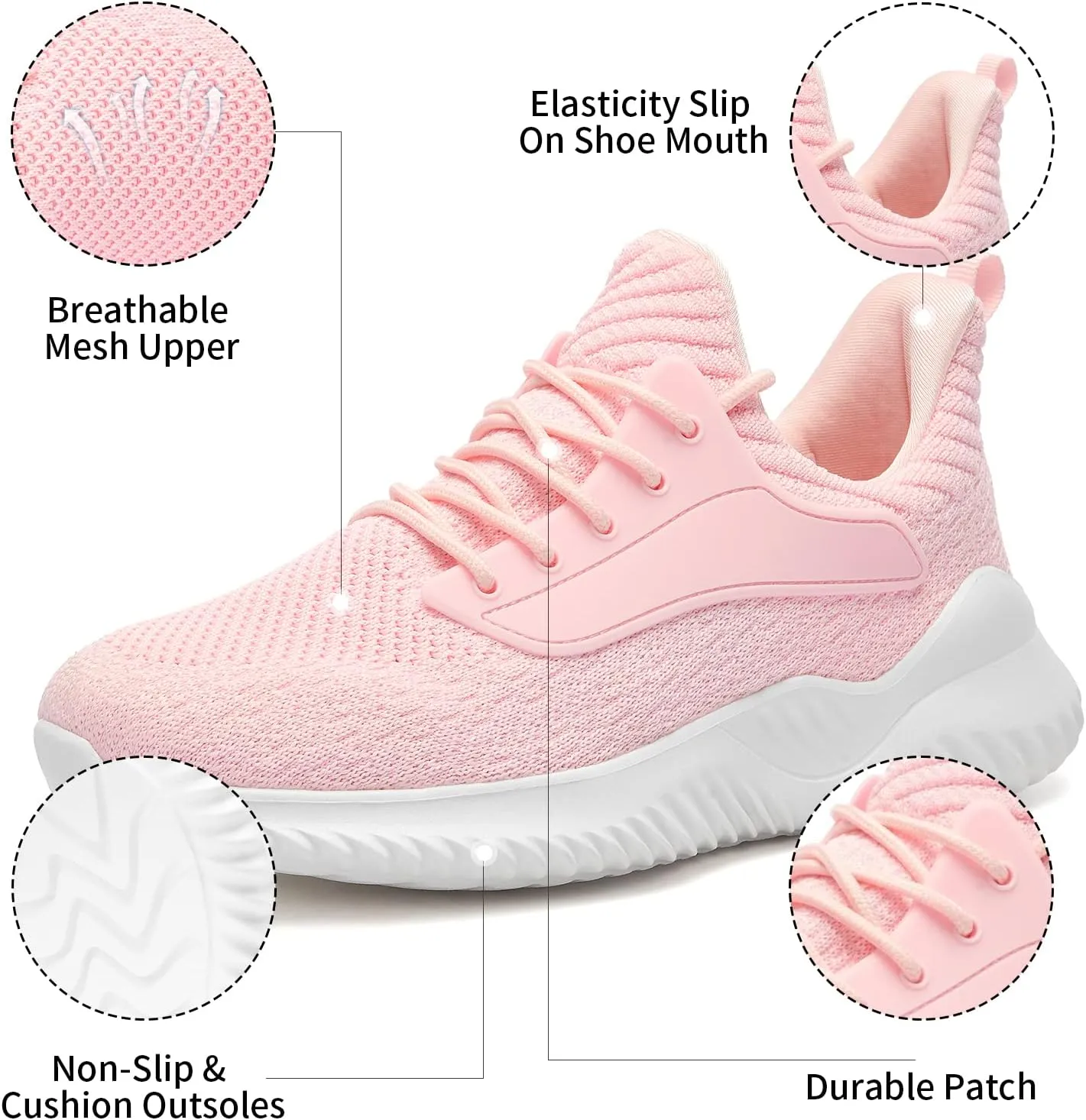 Womens Tennis Shoes Walking Sneakers - Memory Foam Running Slip On Gym Athletic Workout Nursing Comfort Work Shoe Lightweight