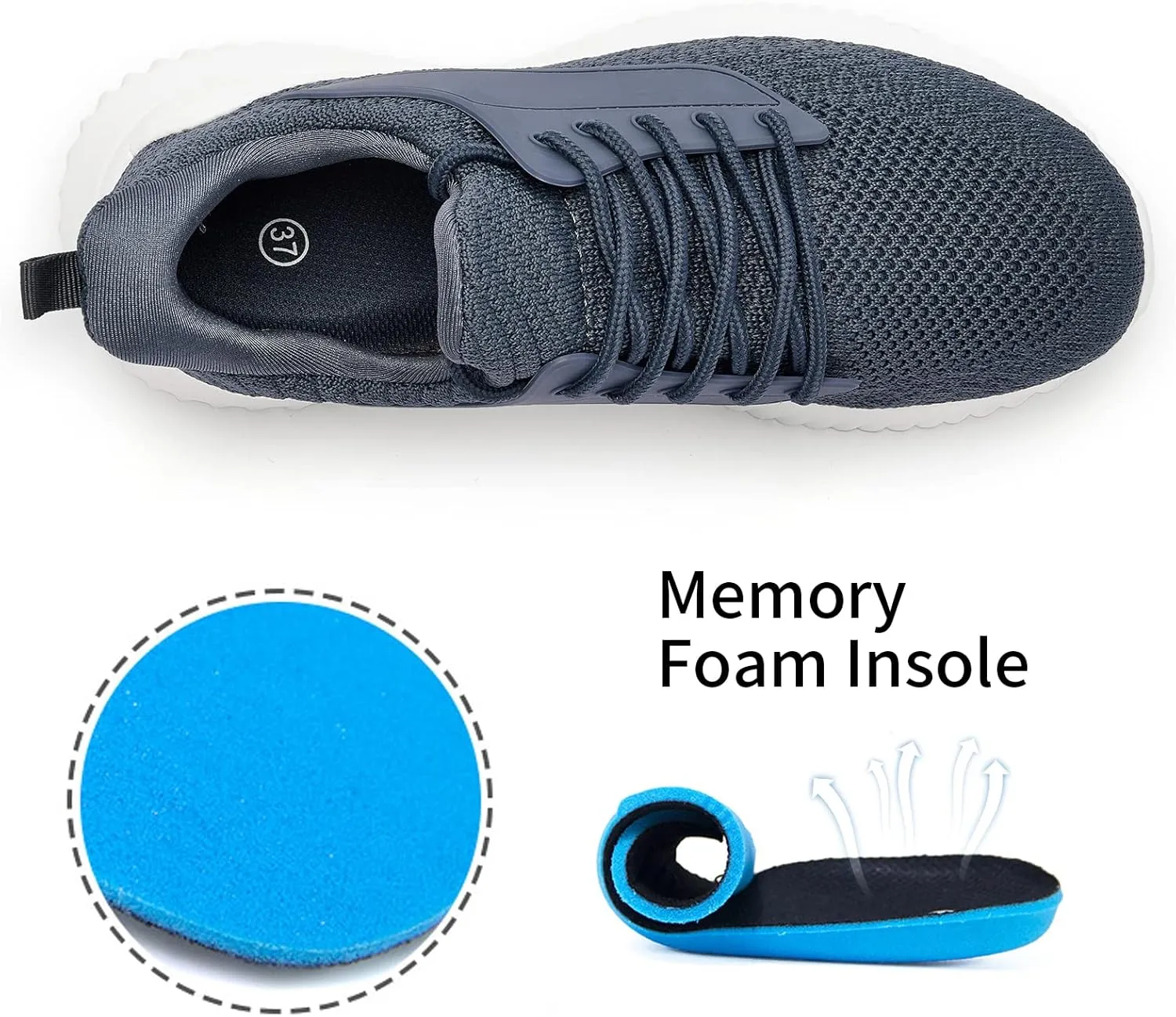 Womens Tennis Shoes Walking Sneakers - Memory Foam Running Slip On Gym Athletic Workout Nursing Comfort Work Shoe Lightweight