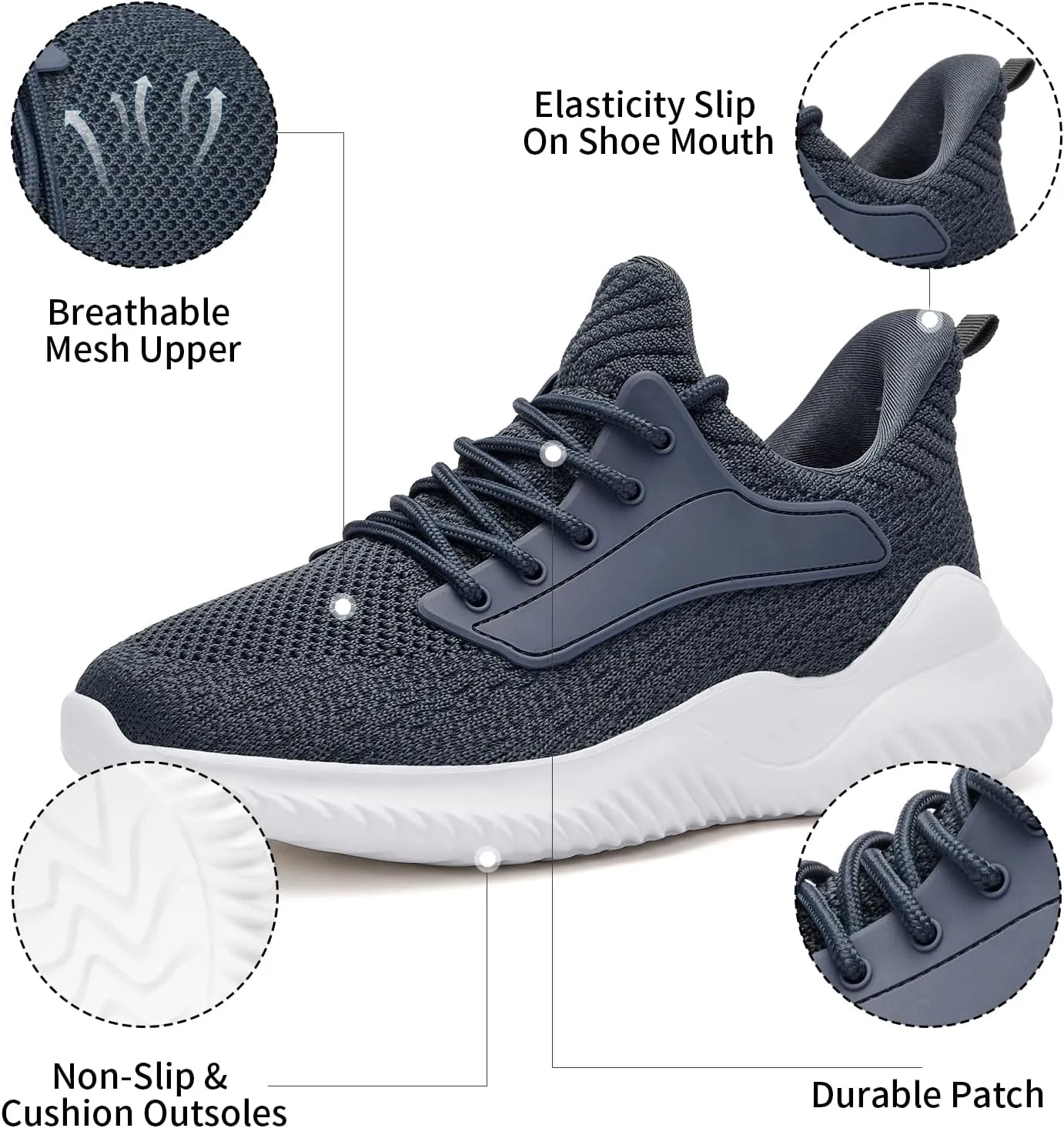 Womens Tennis Shoes Walking Sneakers - Memory Foam Running Slip On Gym Athletic Workout Nursing Comfort Work Shoe Lightweight