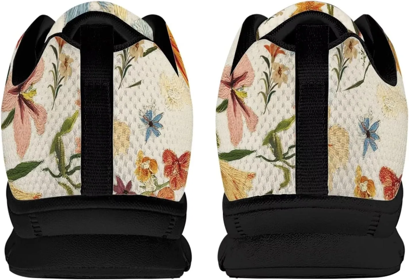 Womens Walking Shoes Non Slip Gym Workout Sneakers Popular Lace-Up Lightweight Comfort Cushion Shoes for Outdoor Size 5-12 Black Sole