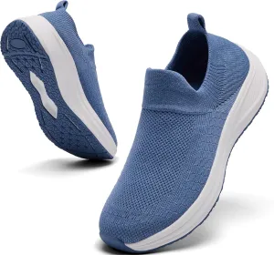 Women's Wide Slip On Walking Shoes Non-Slip Socks Shoe Lightweight Breathable Mesh Sneakers for Everyday Comfort & Style | Perfect for Work Travel