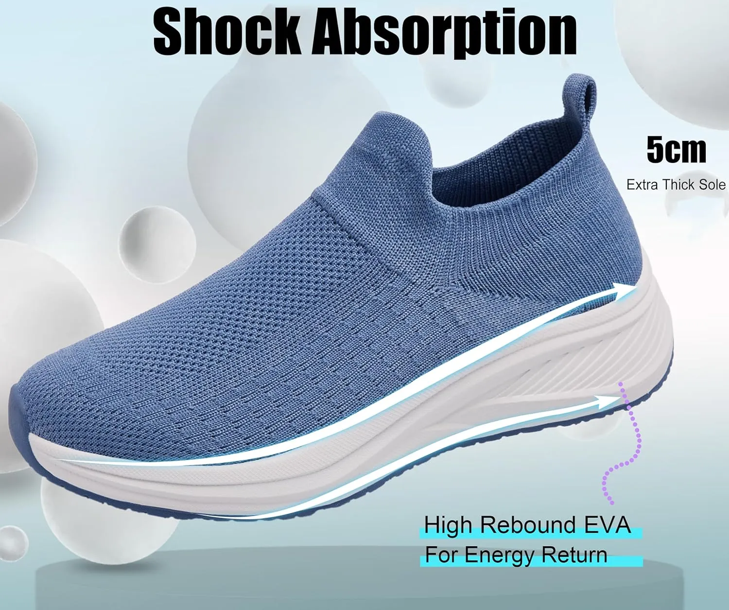 Women's Wide Slip On Walking Shoes Non-Slip Socks Shoe Lightweight Breathable Mesh Sneakers for Everyday Comfort & Style | Perfect for Work Travel