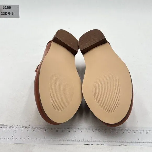Women's Wide Width Loafer Shoes Slip On High Block Stripped Heel Flats Pointed T