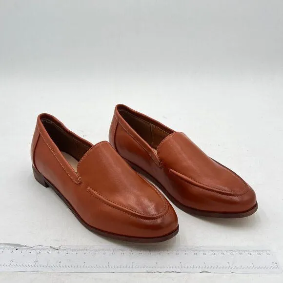 Women's Wide Width Loafer Shoes Slip On High Block Stripped Heel Flats Pointed T