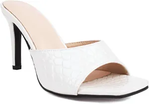 Yawors Women's FC134 Strapless Peep Toe Comfort Patent-Leather High Stiletto Slides