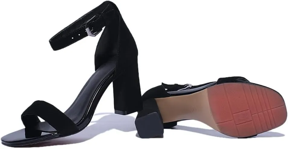 Yawors Womens LC612 Formal Fashion Comfort Sheepskin Mid Block Heeled Sandals