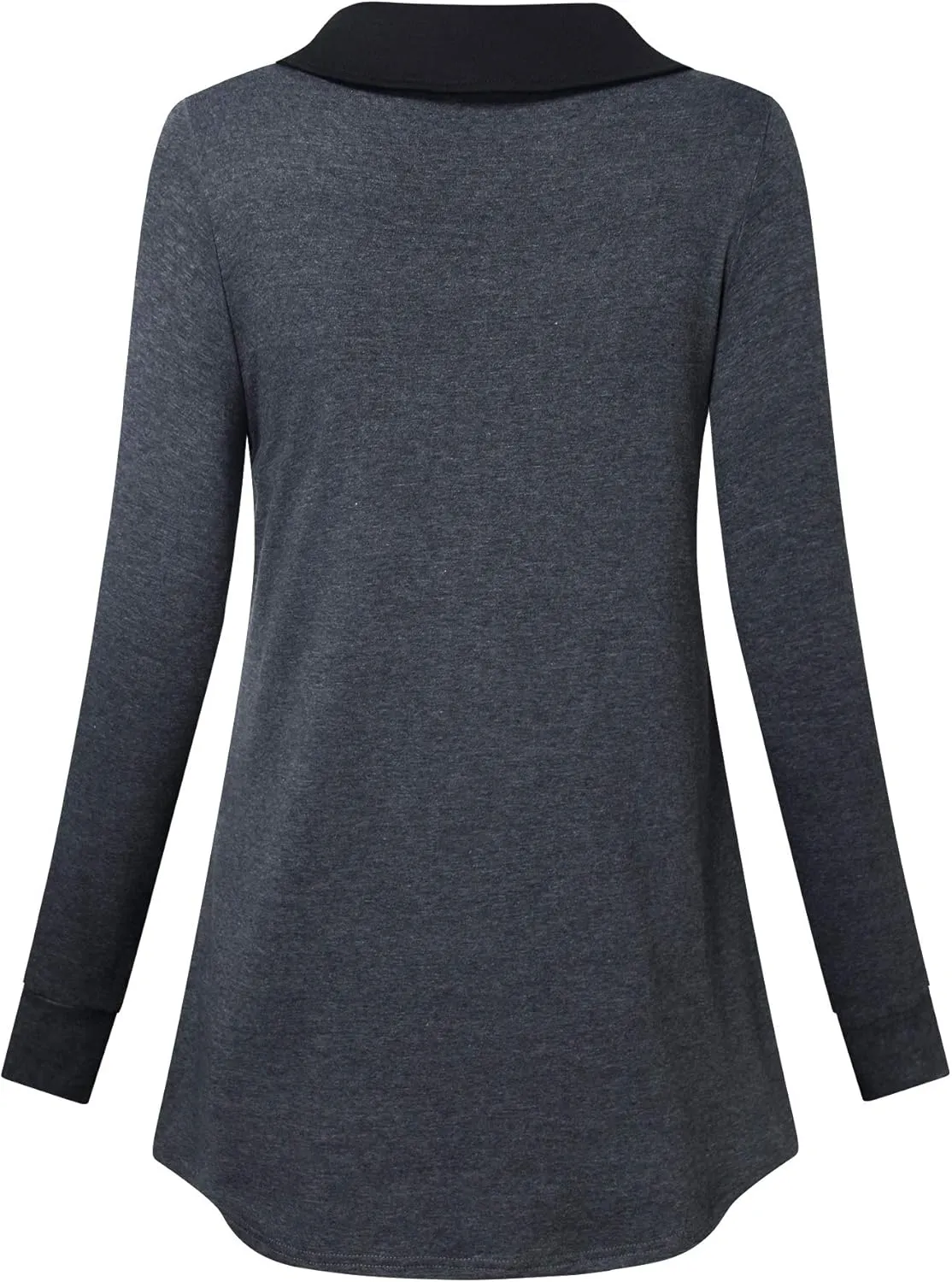 Youtalia Women's Long Sleeve Cowl Neck Tunic Color Block Pullover Sweatshirt