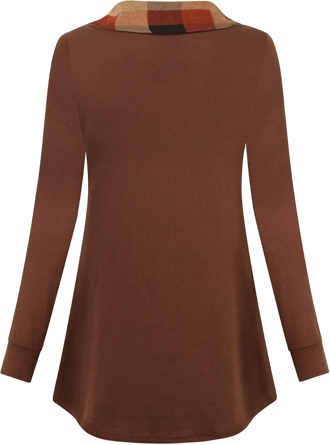 Youtalia Women's Long Sleeve Cowl Neck Tunic Color Block Pullover Sweatshirt