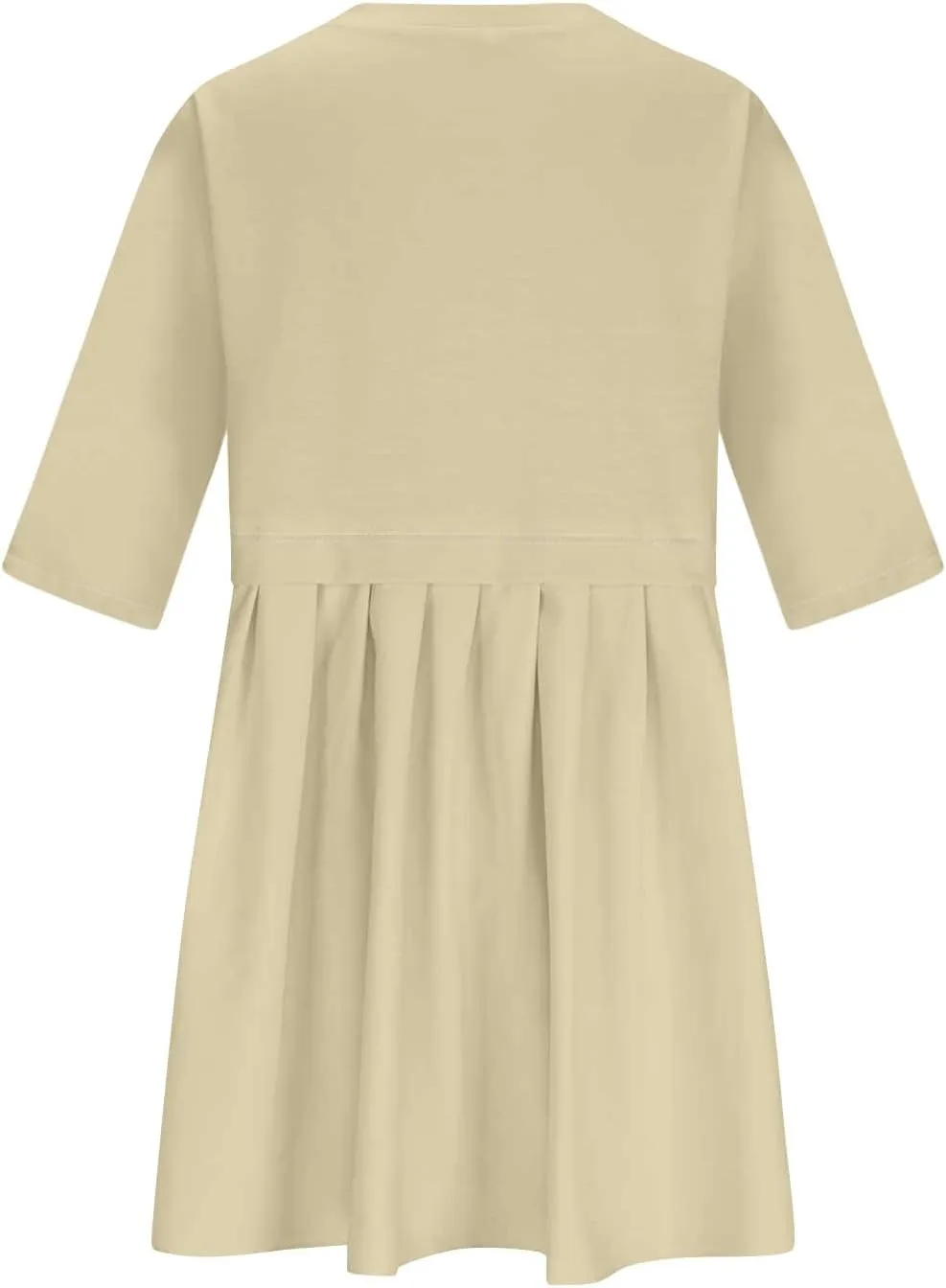 ZDRZK Women's Summer Dresses 3/4 Sleeve Crewneck Solid Color Casual Sundresses Loose Flowy Beach Mini Dress Trendy 2024